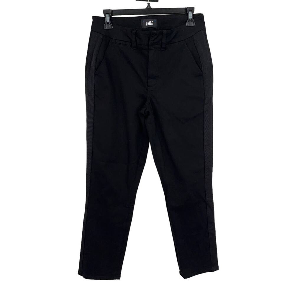 Paige Pants ribbon tuxedo stripe skinny black size 27